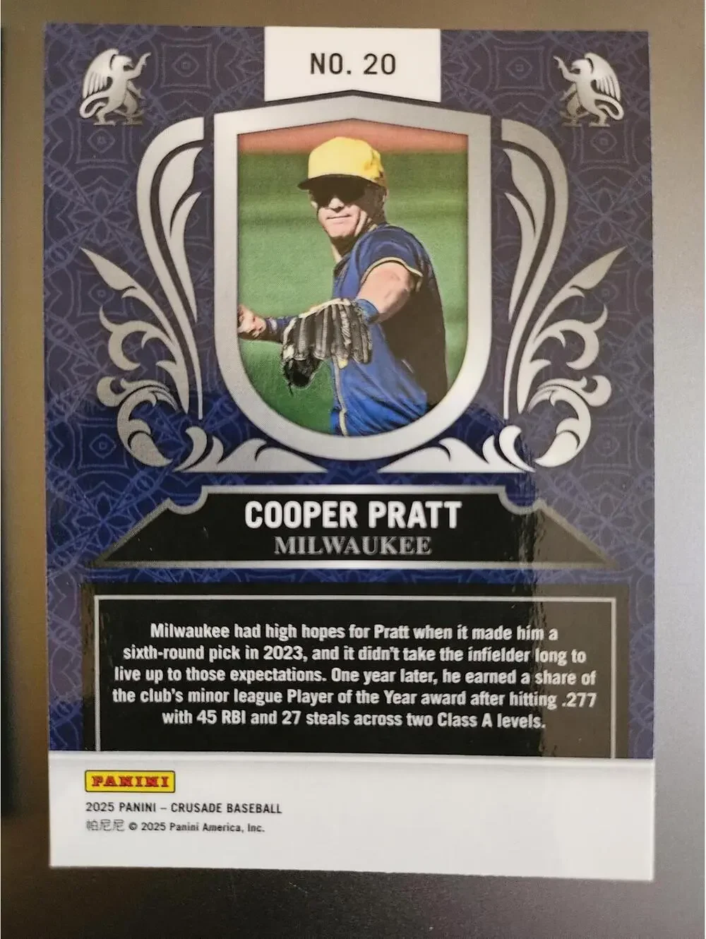 2025 Panini Crusade - Cooper Pratt #20 - Brewers
